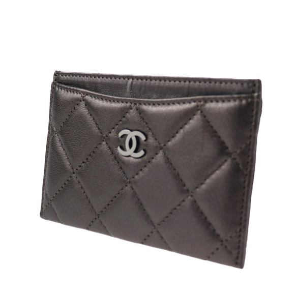Chanel Dark Case Card Gray Matelasse - Picture 1 of 6